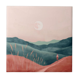 Boho Abstract Landscape (7) Tile