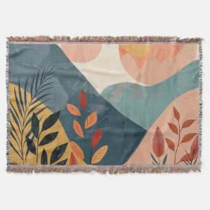 Boho Abstract Landscape (8) Throw Blanket