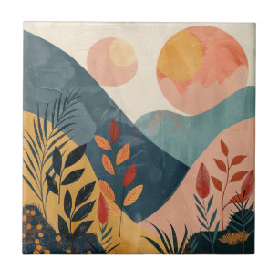 Boho Abstract Landscape (8) Tile