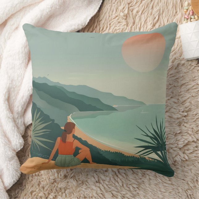 Boho Abstract Landscape (9) Cushion (Blanket)