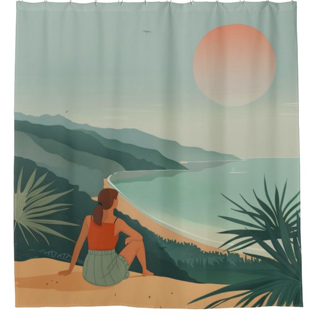 Boho Abstract Landscape (9) Shower Curtain (Front)