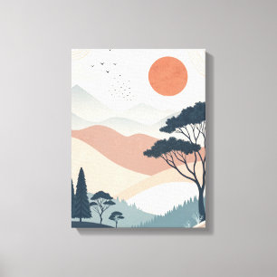 boho abstract landscape canvas print