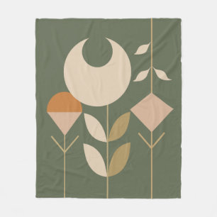 Boho Abstract Lily Fleece Blanket