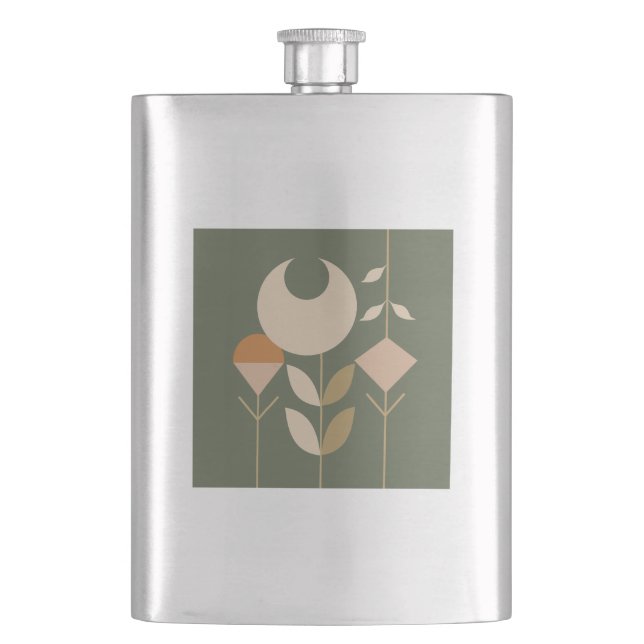 Boho Abstract Lily Hip Flask (Front)