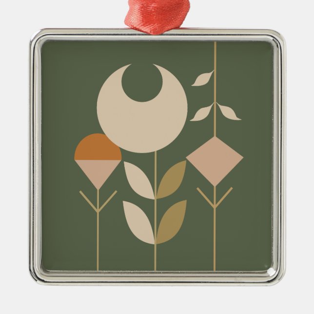 Boho Abstract Lily Metal Tree Decoration (Front)