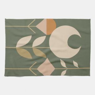 Boho Abstract Lily Tea Towel