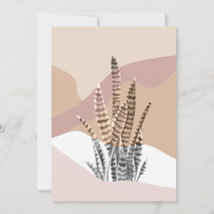 Boho Abstract Modern Succulent Holiday Card