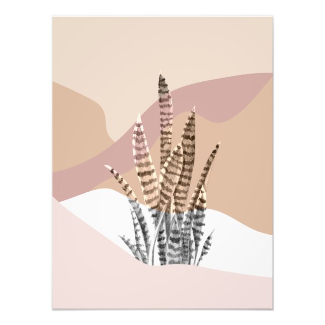 Boho Abstract Modern Succulent Photo Print (Front)