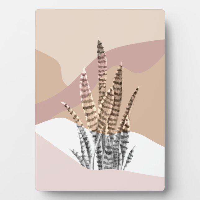 Boho Abstract Modern Succulent Plaque (Front)