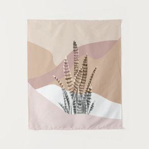 Boho Abstract Modern Succulent Tapestry