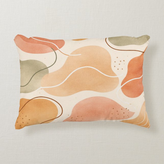 Boho Abstract Organic Shape Pillow - Earthy Terrac (Front)