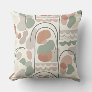 Boho Abstract Organic Shape Pillow - Earthy Terrac