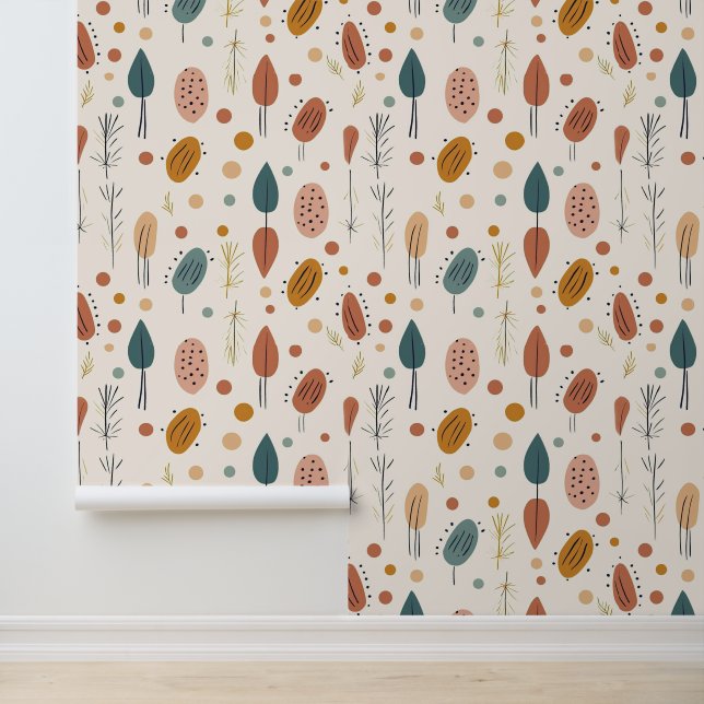 Boho Abstract Retro Modern Collection Wallpaper (Application)