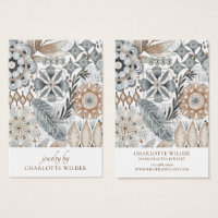 Boho Abstract Shapes Earthy Earring Display Card