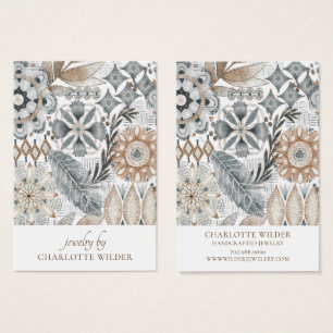 Boho Abstract Shapes Earthy Earring Display Card