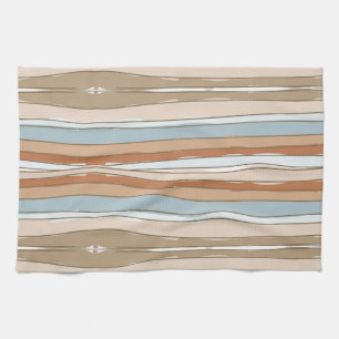Boho Abstract Stripes Tea Towel