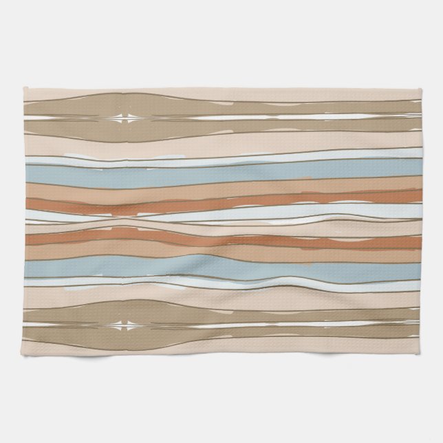 Boho Abstract Stripes Tea Towel (Horizontal)
