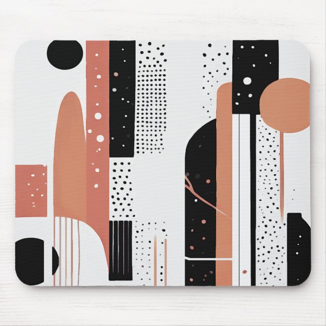 boho abstract terracotta circles and shapes mouse mat (Front)