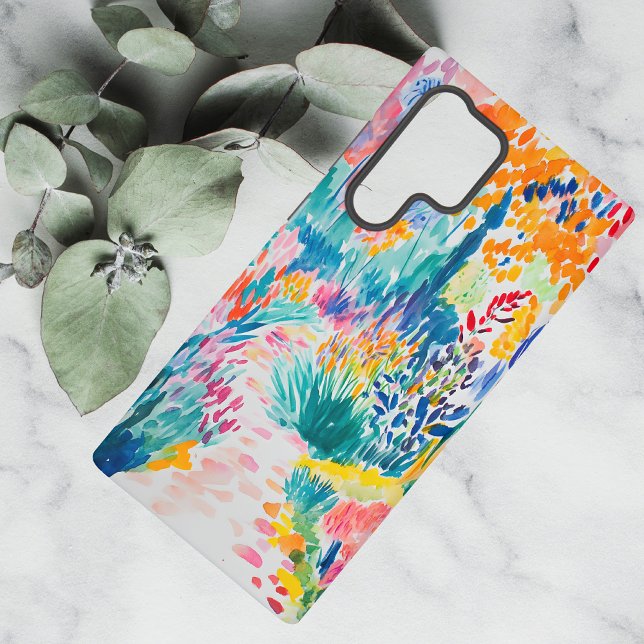 Boho Abstract Wildflower Garden Samsung Galaxy S22 Ultra Case (Creator Uploaded)