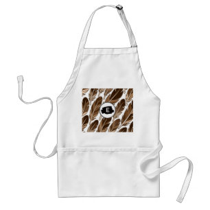 Boho Adult Apron – Personalised Monogram Brown