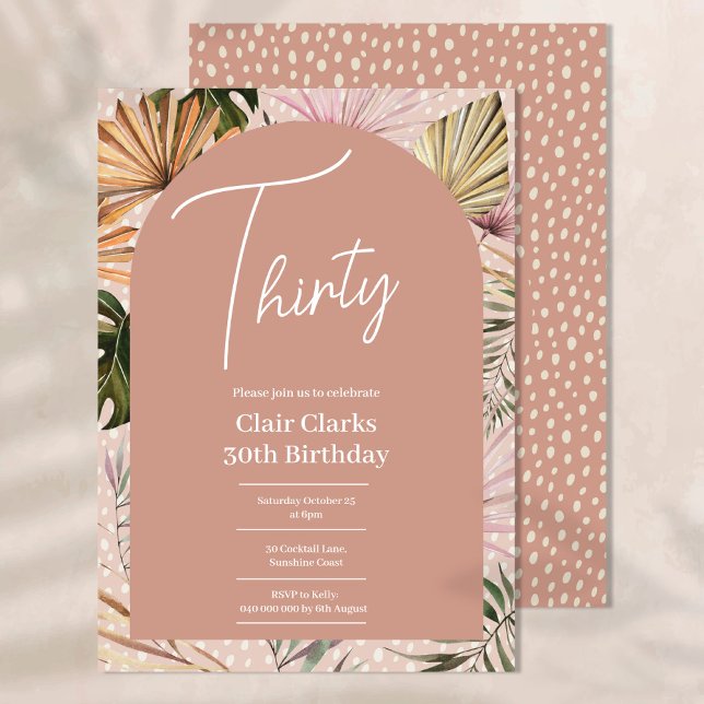 Boho Adult Birthday Invitation (Creator Uploaded)