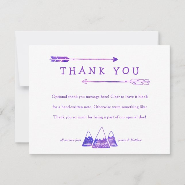 Boho Adventure Thank You Card for Girl Baby Shower (Front)