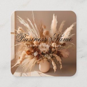 Boho Aesthetic Dried Floral Business Card