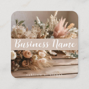 Boho Aesthetic Dried Floral Business Card