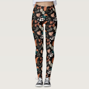 BOHO Aesthetic Pattern A10 Black BG Leggings