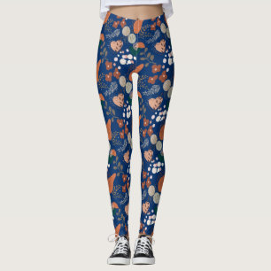 BOHO Aesthetic Pattern A10 D Blue BG Leggings
