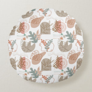 BOHO Aesthetic Pattern A11 Round Cushion