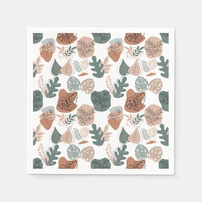 BOHO Aesthetic Pattern A12x4.white Napkin (Front)