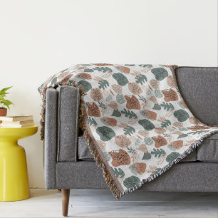 BOHO Aesthetic Pattern A12x4.white Throw Blanket