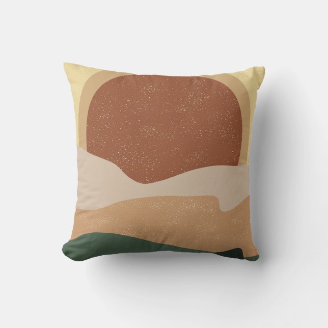 Boho Aesthetic Sunset Modern Art Cushion (Front)
