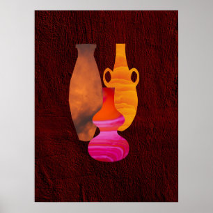 Boho African handmade colourful clay products (1) Poster