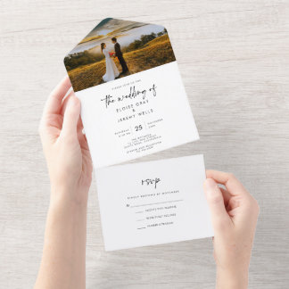 Boho All in One Wedding Invite