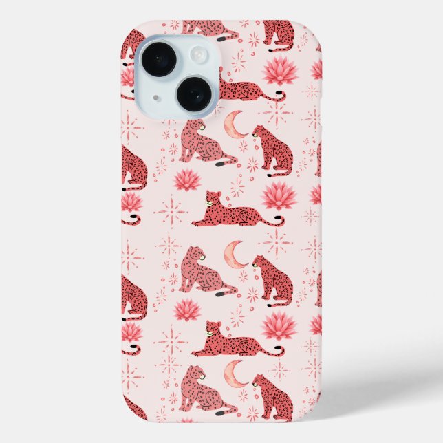 Boho Aloe Moon Leopards Phone Case  (Back)