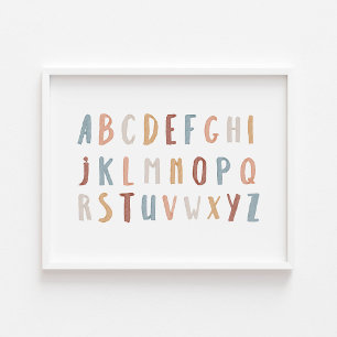 Boho Alphabet landscape poster
