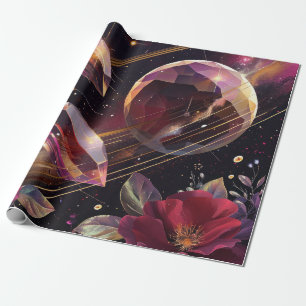 Boho Amethyst Celestial Mystical Pattern Wrapping Paper