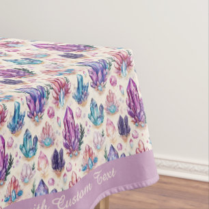Boho Amethyst Gemstone Crystal Zen Personalise Tablecloth