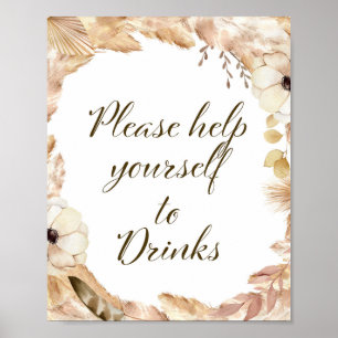 Boho and Feather Party Sign, Bridal, Baby, Wedding Poster