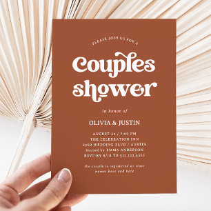 Boho and Retro Terracotta   Couples Shower Invitation