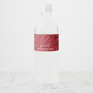 Boho Anemones Flower Aesthetic Women Birthday Water Bottle Label