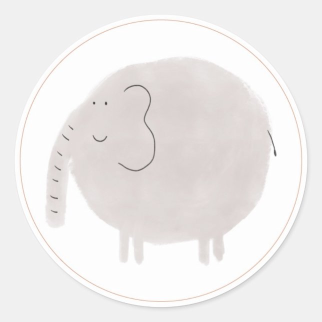 Boho animal elephant sticker label (Front)