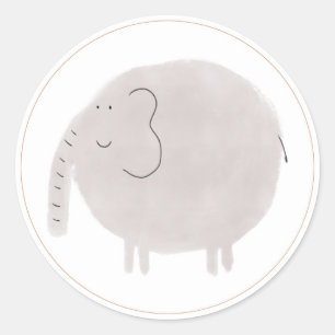 Boho animal elephant sticker label