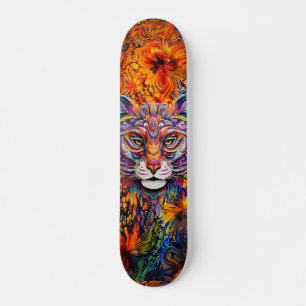 Boho Animal Head & Abstract Art Skateboard Deck