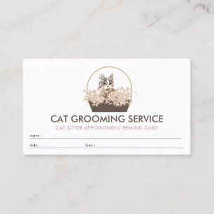 Boho Appointment Cat Business Card