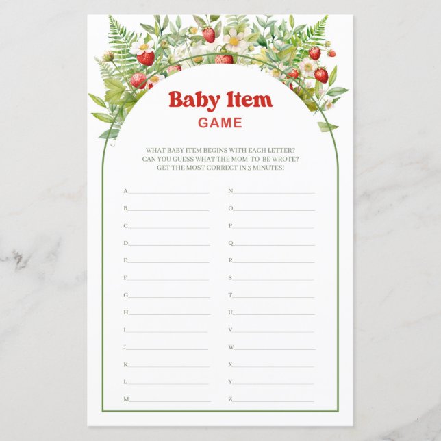 Boho Arch Berry Sweet Strawberry Baby Item Game (Front)