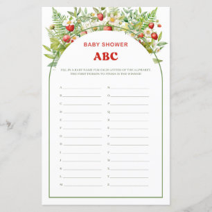 Boho Arch Berry Sweet Strawberry Baby Shower ABC