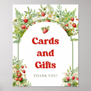 Boho Arch Berry Sweet Strawberry cards and gifts Poster